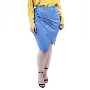 Maree Pour Toi pleather faux wrap skirt Size 12